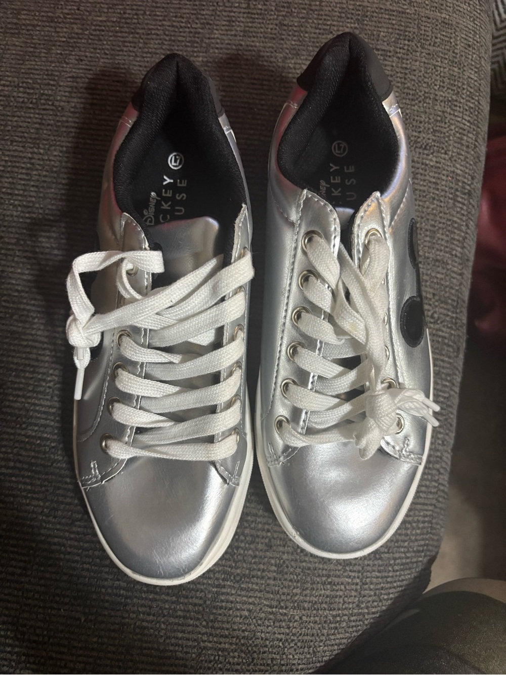Disney Mickey Mouse Black and Silver Low-Top Sneaker
